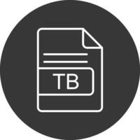 TB File Format Line Inverted Icon Design vector