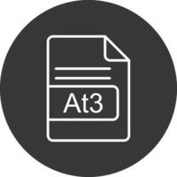 At3 File Format Line Inverted Icon Design vector