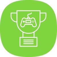 Trophy Line Curve Icon Design vector