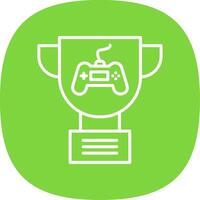 Trophy Line Curve Icon Design vector