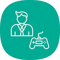 Gamer Line Curve Icon Design vector