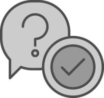 Question Line Filled Greyscale Icon Design vector