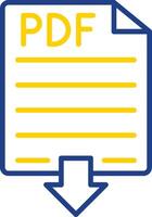 pdf línea dos color icono diseño vector