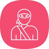 Ninja Line Curve Icon Design vector