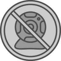 prohibido firmar línea lleno escala de grises icono diseño vector