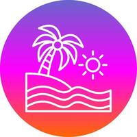 Beach Line Gradient Circle Icon vector