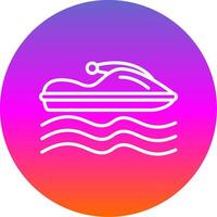 Jet Ski Line Gradient Circle Icon vector