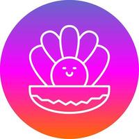 Oyster Line Gradient Circle Icon vector