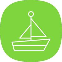 Boat Line Curve Icon Design vector