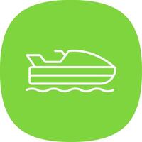 Jet Ski Line Curve Icon Design vector