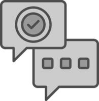 conversacion línea lleno escala de grises icono diseño vector