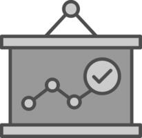 Presentation Line Filled Greyscale Icon Design vector