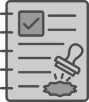 Contract Line Filled Greyscale Icon Design vector