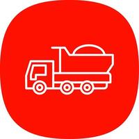 Dumper Truck Line Curve Icon Design vector