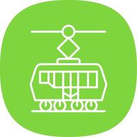 Tram Line Curve Icon Design vector