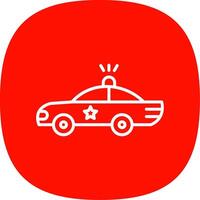 Police Car Line Curve Icon Design vector