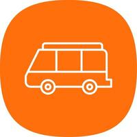 Minibus Line Curve Icon Design vector