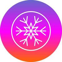 Snowflake Line Gradient Circle Icon vector