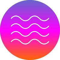 Waves Line Gradient Circle Icon vector