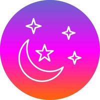 Moon Line Gradient Circle Icon vector