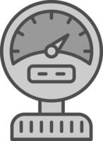 Pressure Gauge Line Filled Greyscale Icon Design vector