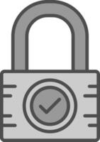 Padlock Line Filled Greyscale Icon Design vector