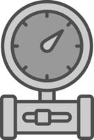 Pressure Gauge Line Filled Greyscale Icon Design vector