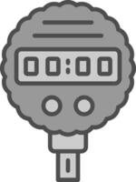 Pressure Gauge Line Filled Greyscale Icon Design vector