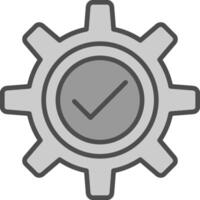 Gear Line Filled Greyscale Icon Design vector