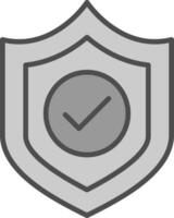 Shield Line Filled Greyscale Icon Design vector