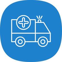 Ambulance Line Curve Icon Design vector