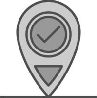 Location Line Filled Greyscale Icon Design vector