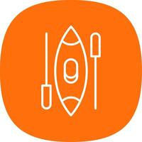 Canoe Line Curve Icon Design vector