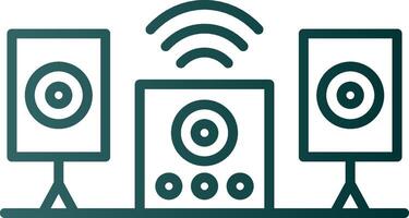 Audio System Line Gradient Icon vector