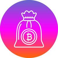 Bitcoin Bag Line Gradient Circle Icon vector