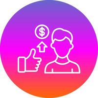Brainstorming Line Gradient Circle Icon vector