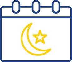 Ramadan Time Table Line Two Colour Icon Design vector