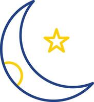 Moon Line Two Colour Icon Design vector