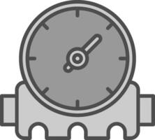 Pressure Gauge Line Filled Greyscale Icon Design vector