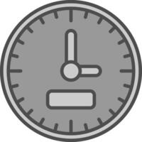 reloj línea lleno escala de grises icono diseño vector