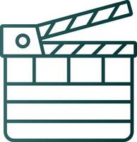 Clapperboard Line Gradient Icon vector