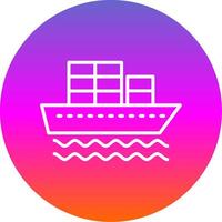 Container Ship Line Gradient Circle Icon vector