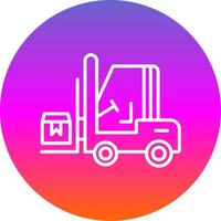 Forklift Line Gradient Circle Icon vector