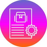 Order Processing Line Gradient Circle Icon vector