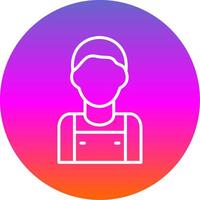 Loader Man Line Gradient Circle Icon vector