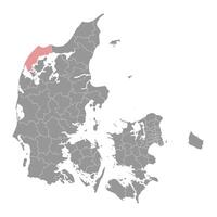 Thisted Municipality map, administrative division of Denmark. illustration. vector