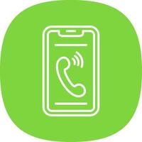 Phone Line Curve Icon Design vector