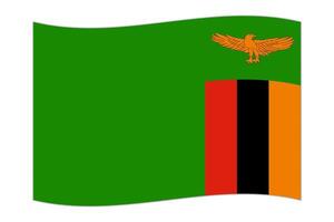 Waving flag of the country Zambia. illustration. vector