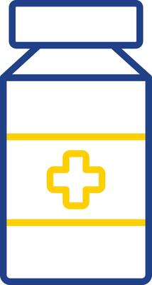Pill Jar Line Two Colour Icon Design