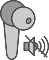 Earbud Line Filled Greyscale Icon Design vector